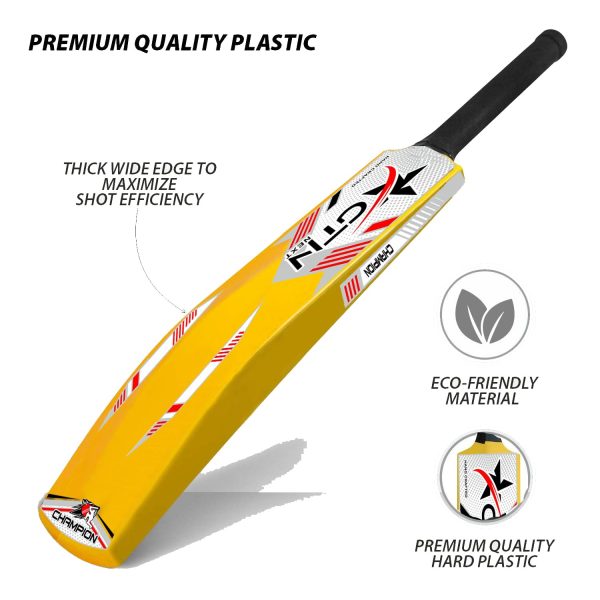 Yellow Plastic Ka Bat For Tennis Ball Hard Plastic Bat Under 900-950 Gm Fiber Bat